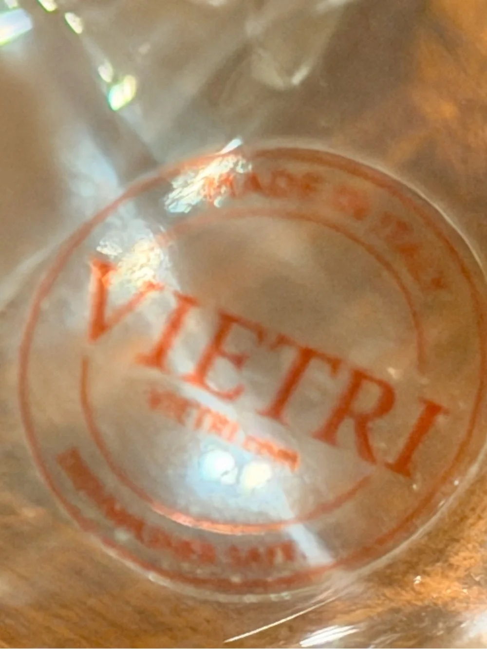 Gorgeous mouthblown Italian VIETRI Hibiscus Glass Clear Bud Vase 5.5”